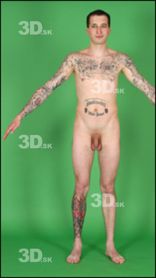 Whole Body Man Animation references Tattoo Underwear Underweight Studio photo references