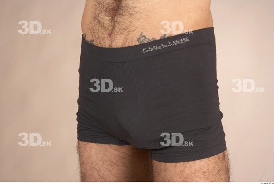 Hips Whole Body Man Tattoo Underwear Slim Studio photo references