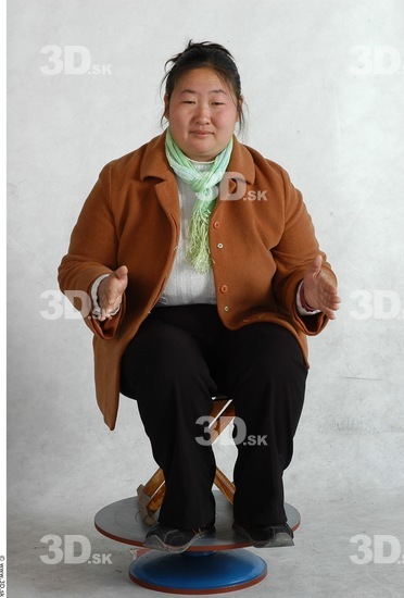 Whole Body Phonemes Woman Artistic poses Asian Nude Casual Overweight Studio photo references