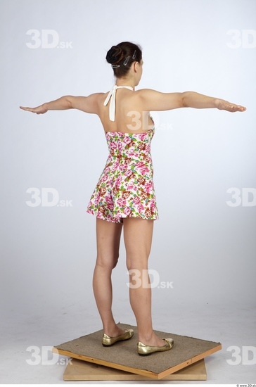 Whole Body Woman Animation references T poses Nude Casual Dress Slim Studio photo references