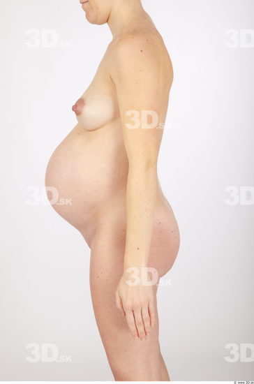 Woman White Nude Pregnant Studio photo references