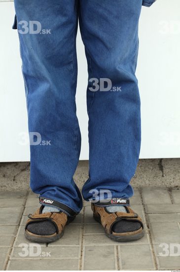 Calf Head Man Casual Jeans Average Chubby Street photo references