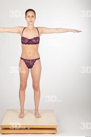 Whole Body T poses Underwear Bra Slim Studio photo references