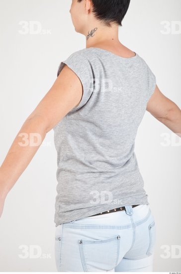 Upper Body Woman Casual Shirt T shirt Slim Studio photo references