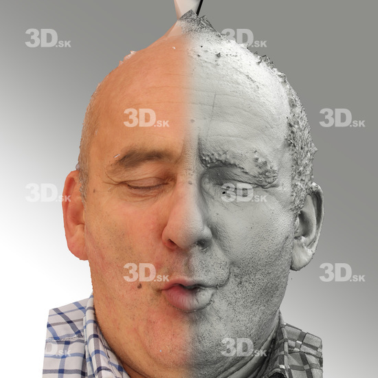 and more Head Phonemes Man White Average Bald 3D Phonemes And Emotions