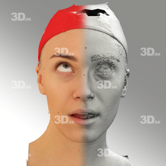 Head Woman White Slim 3D Phonemes And Emotions