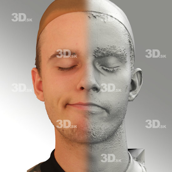 Head Emotions Man White Slim 3D Phonemes And Emotions