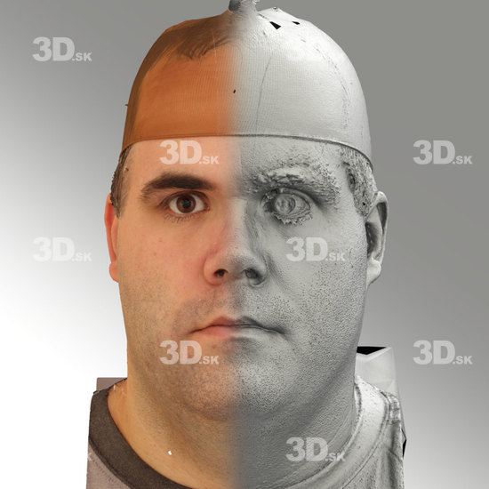 Head Emotions Man White Overweight 3D Phonemes And Emotions