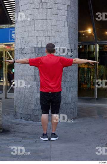 Whole Body Man T poses Casual Chubby Standing Street photo references
