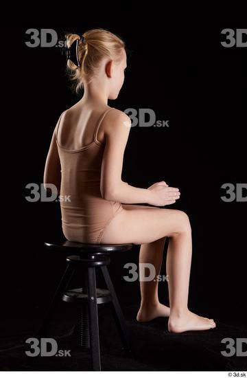 Whole Body Woman White Underwear Slim Sitting Studio photo references