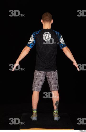 Max Dior black t shirt boxing shoes dressed grey shorts standing whole body  jpg