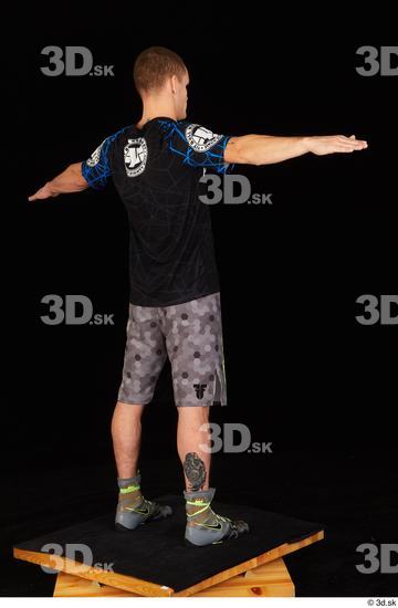 Max Dior black t shirt boxing shoes dressed grey shorts standing t poses whole body  jpg