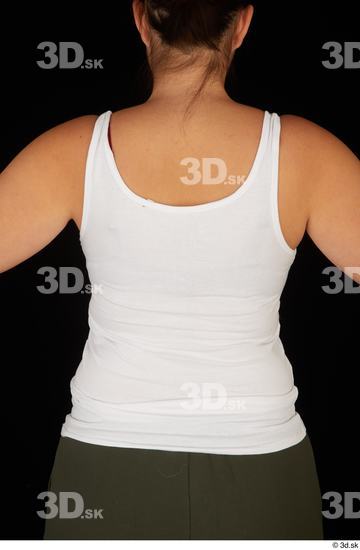 Upper Body Woman White Casual Chubby Top Studio photo references