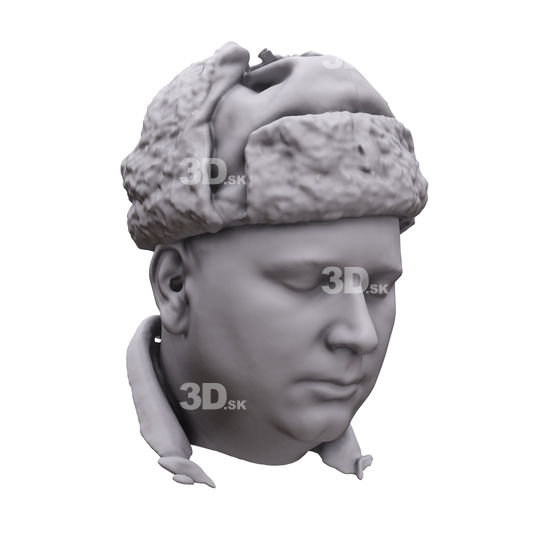 Woman White Army 3D Artec Heads