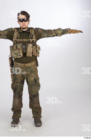 Whole Body T poses Army Athletic Standing Street photo references