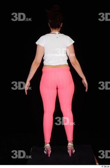 Whole Body Woman White Casual Shirt Chubby Standing Leggings Studio photo references