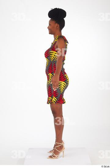 Whole Body Woman Black Dress Average Standing Studio photo references