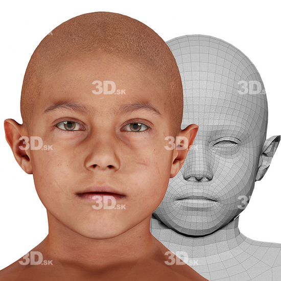Head Man White  3D Retopologised Heads
