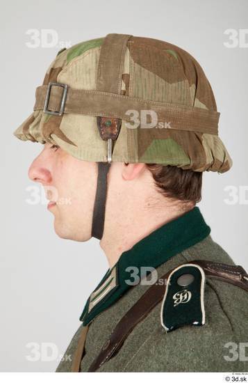 Head Man White Army Helmet Studio photo references
