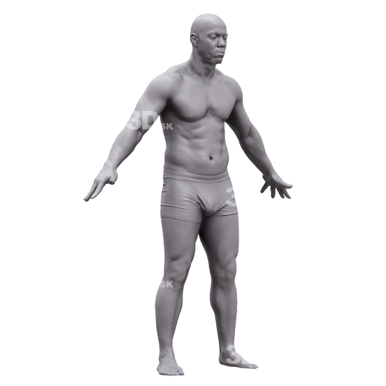 Whole Body Man Black 3D Artec Bodies
