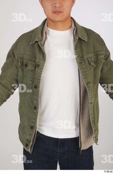 Upper Body Man Asian Casual Shirt Jacket Slim Studio photo references