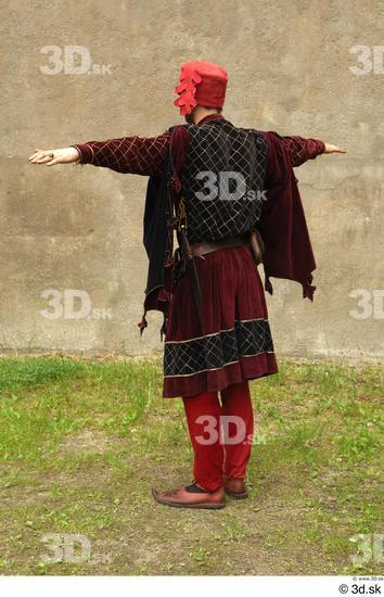 Whole Body Man T poses White Historical Costume photo references