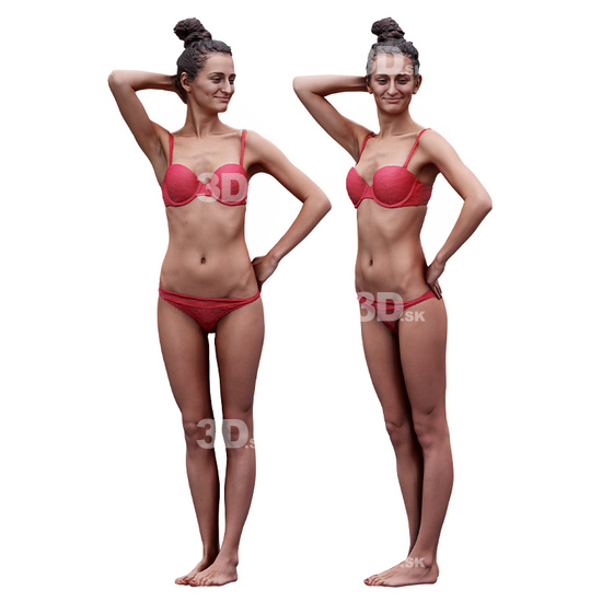 Whole Body Woman White Slim 3D Cleaned Raw Bodies