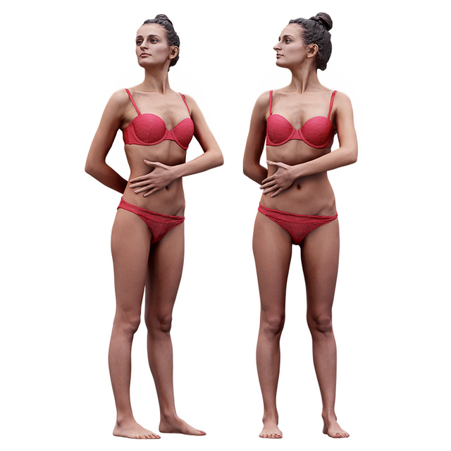 Whole Body Woman White Slim 3D Cleaned Raw Bodies