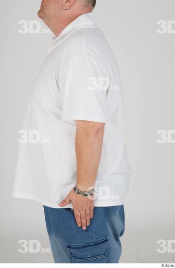 Arm Upper Body Man White Casual Chubby Street photo references