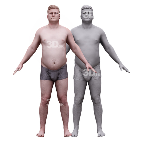 Whole Body Man White Underwear 3D RAW A-Pose Bodies