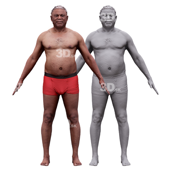 Whole Body Man Black Underwear 3D RAW A-Pose Bodies