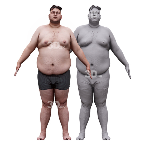 Whole Body Man White 3D RAW A-Pose Bodies
