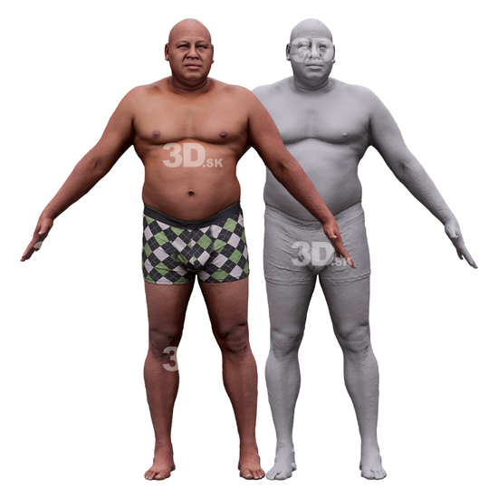 Whole Body Man Underwear Hispanic 3D RAW A-Pose Bodies