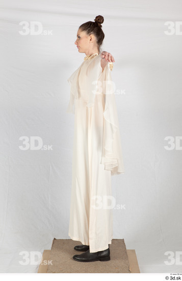Whole Body Woman T poses White Costume photo references