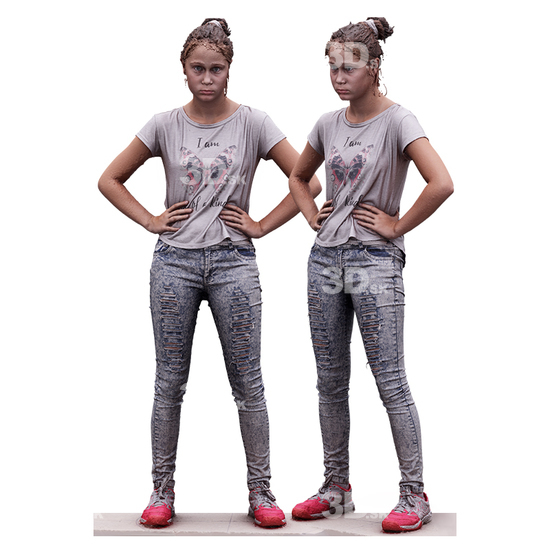 Whole Body Woman White  3D Scan Daily Pose