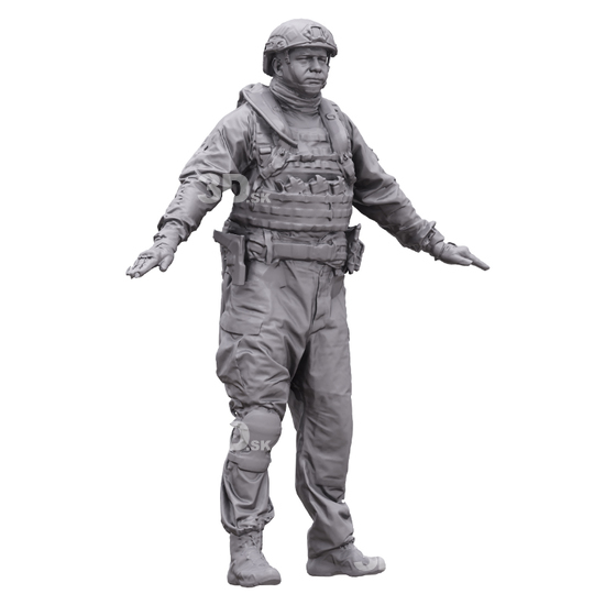 Man White Army 3D Artec Bodies