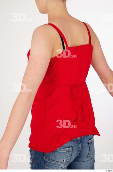 Olivia Sparkle casual dressed red spaghetti strap top upper body  jpg