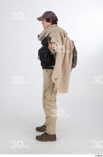 Whole Body Man T poses Army Uniform Athletic Standing Street photo references