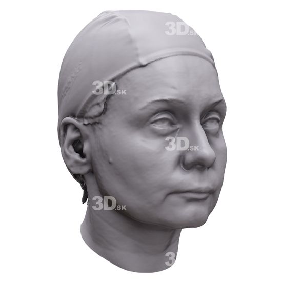 Head Woman White 3D Artec Heads