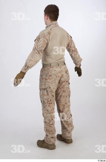 Whole Body Man White Army Athletic Standing Studio photo references