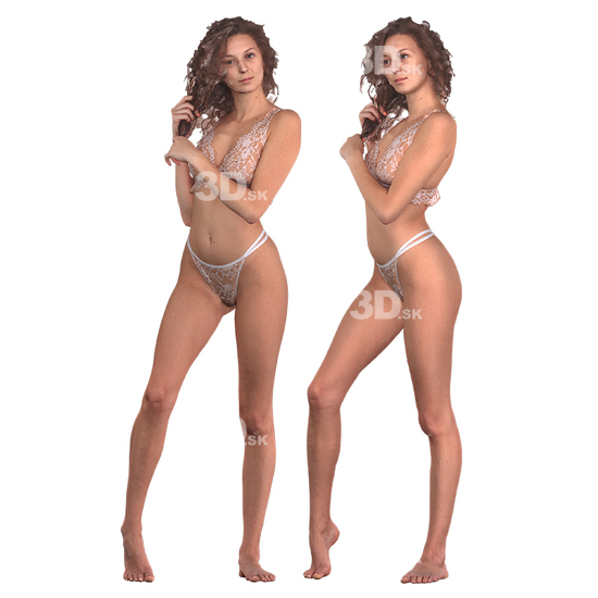 Woman White 3D Scan Daily Pose