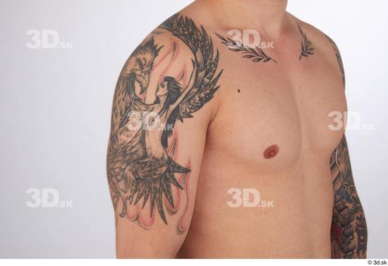 Arm Man White Tattoo Athletic Studio photo references
