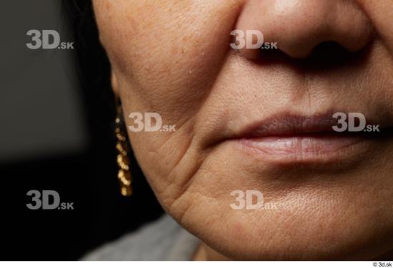 Face Mouth Nose Cheek Skin Woman Asian Slim Wrinkles Studio photo references