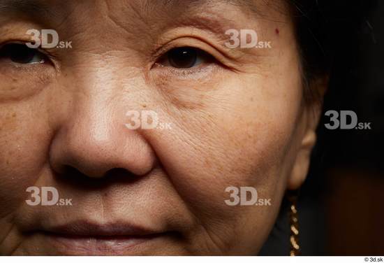 Eye Face Mouth Nose Cheek Skin Woman Asian Slim Wrinkles Studio photo references