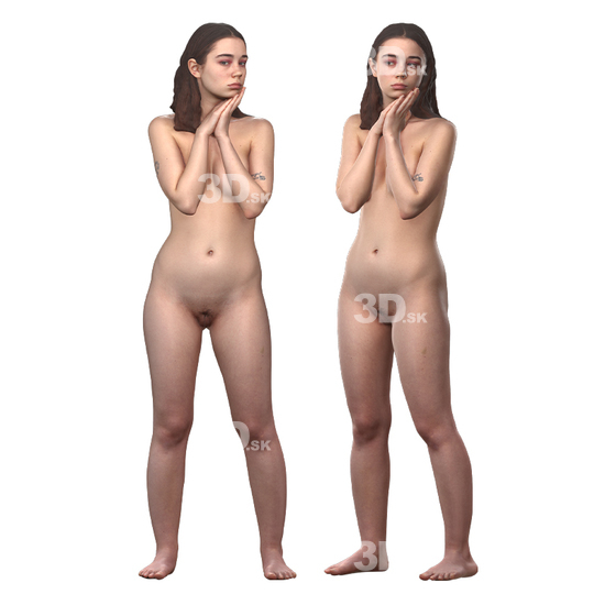 Whole Body Woman White 3D Scan Daily Pose