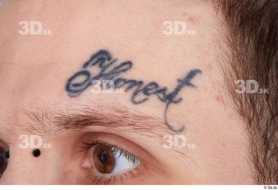 Face Man White Tattoo Underweight Studio photo references