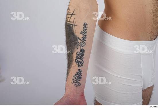 Arm Man White Tattoo Underweight Studio photo references