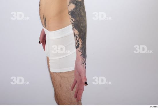 Arm Man White Tattoo Underweight Studio photo references