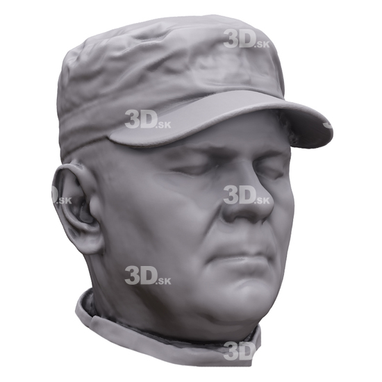 Head Man White Army 3D Artec Heads
