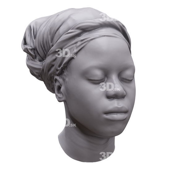 Head Woman Black 3D Artec Heads